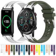 For Honor Watch ES 20mm Quick Release Silver Buckle Royal Silicone Watch Band(Vital Yellow)