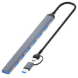 ADS-303D USB + Type-C to USB 3.0 + 6x USB 2.0 Splitter 7-in-1 Multifunctional Hub - USB 3.0 HUB by PMC TechLife | Online Shopping South Africa | PMC TechLife | Buy Now Pay Later Mobicred