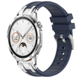 For Huawei Watch GT4 46mm 22mm Quick Release Silver Buckle Royal Silicone Watch Band(Navy Blue) - free shipping - PMC TechLife - Order now!