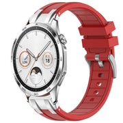 For Huawei Watch GT4 46mm 22mm Quick Release Silver Buckle Royal Silicone Watch Band(Red)