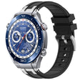 For Huawei Watch Ultimate 22mm Quick Release Silver Buckle Royal Silicone Watch Band(Black) - free shipping - PMC TechLife - Order now!