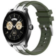 For Huawei Watch Buds 22mm Quick Release Silver Buckle Royal Silicone Watch Band(Olive Green) - free shipping - PMC TechLife - Order now!