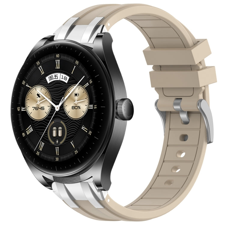 For Huawei Watch Buds 22mm Quick Release Silver Buckle Royal Silicone Watch Band(Starlight)