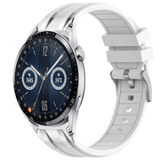 For Huawei Watch GT3 46mm 22mm Quick Release Silver Buckle Royal Silicone Watch Band(White)