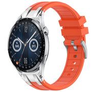 For Huawei Watch GT3 46mm 22mm Quick Release Silver Buckle Royal Silicone Watch Band(Orange)