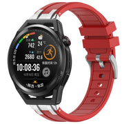 For Huawei Watch GT Runner 22mm Quick Release Silver Buckle Royal Silicone Watch Band(Red)