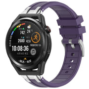 For Huawei Watch GT Runner 22mm Quick Release Silver Buckle Royal Silicone Watch Band(Purple)