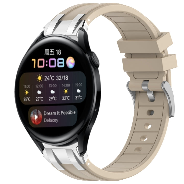 For Huawei Watch 3 22mm Quick Release Silver Buckle Royal Silicone Watch Band(Starlight)
