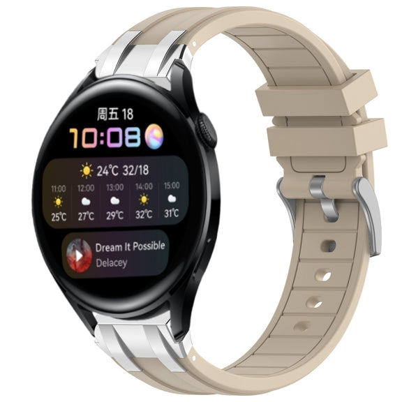 For Huawei Watch 3 22mm Quick Release Silver Buckle Royal Silicone Watch Band(Starlight)