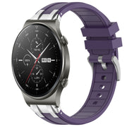 For Huawei Watch GT2 Pro 22mm Quick Release Silver Buckle Royal Silicone Watch Band(Purple)