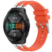 For Huawei Watch GT 2e 22mm Quick Release Silver Buckle Royal Silicone Watch Band(Orange)
