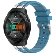 For Huawei Watch GT 2e 22mm Quick Release Silver Buckle Royal Silicone Watch Band(Sea Blue)