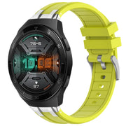 For Huawei Watch GT 2e 22mm Quick Release Silver Buckle Royal Silicone Watch Band(Vital Yellow)