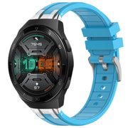 For Huawei Watch GT 2e 22mm Quick Release Silver Buckle Royal Silicone Watch Band(Sky Blue)