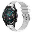 For Huawei Watch GT2 46mm 22mm Quick Release Silver Buckle Royal Silicone Watch Band(White) - free shipping - PMC TechLife - Order now!