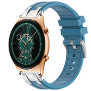 For Honor Watch GS 4 22mm Quick Release Silver Buckle Royal Silicone Watch Band(Sea Blue)