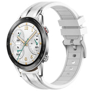 For Honor Watch GS 3i 22mm Quick Release Silver Buckle Royal Silicone Watch Band(White)