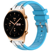For Honor Watch GS 3 22mm Quick Release Silver Buckle Royal Silicone Watch Band(Sky Blue)