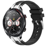 For Honor Watch Dream 22mm Quick Release Silver Buckle Royal Silicone Watch Band(Black)