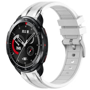 For Honor Watch GS Pro 22mm Quick Release Silver Buckle Royal Silicone Watch Band(White)