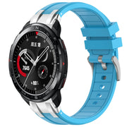 For Honor Watch GS Pro 22mm Quick Release Silver Buckle Royal Silicone Watch Band(Sky Blue)