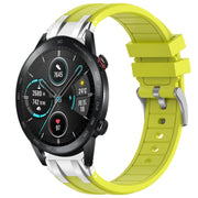 For Honor Magic Watch 2 46mm 22mm Quick Release Silver Buckle Royal Silicone Watch Band(Vital Yellow)
