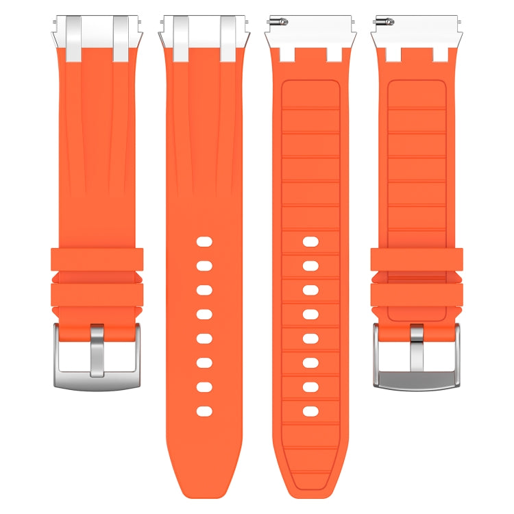 For Honor Magic Watch 22mm Quick Release Silver Buckle Royal Silicone Watch Band(Orange)
