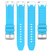 For Honor Magic Watch 22mm Quick Release Silver Buckle Royal Silicone Watch Band(Sky Blue)