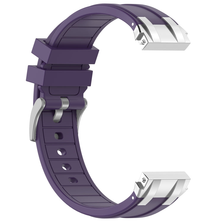For Honor Magic Watch 22mm Quick Release Silver Buckle Royal Silicone Watch Band(Purple)