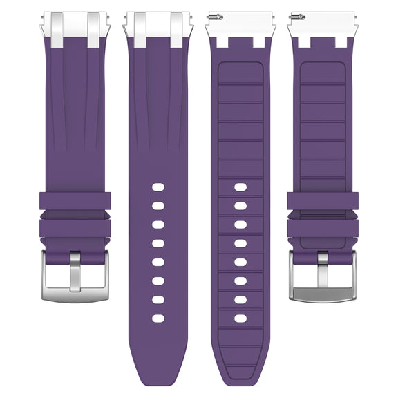 For Honor Magic Watch 22mm Quick Release Silver Buckle Royal Silicone Watch Band(Purple)