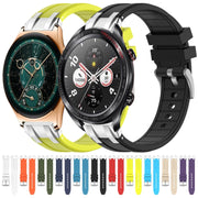 For Honor Watch GS 4 22mm Quick Release Silver Buckle Royal Silicone Watch Band(White)