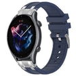 For Amazfit Watch GTR 3 22mm Quick Release Silver Buckle Royal Silicone Watch Band(Navy Blue) - free shipping - PMC TechLife - Order now!