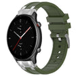 For Amazfit Watch GTR 2e 22mm Quick Release Silver Buckle Royal Silicone Watch Band(Olive Green) - free shipping - PMC TechLife - Order now!