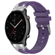 For Amazfit Watch GTR 2e 22mm Quick Release Silver Buckle Royal Silicone Watch Band(Purple)
