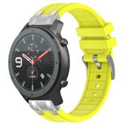 For Amazfit Watch GTR 47mm 22mm Quick Release Silver Buckle Royal Silicone Watch Band(Vital Yellow)