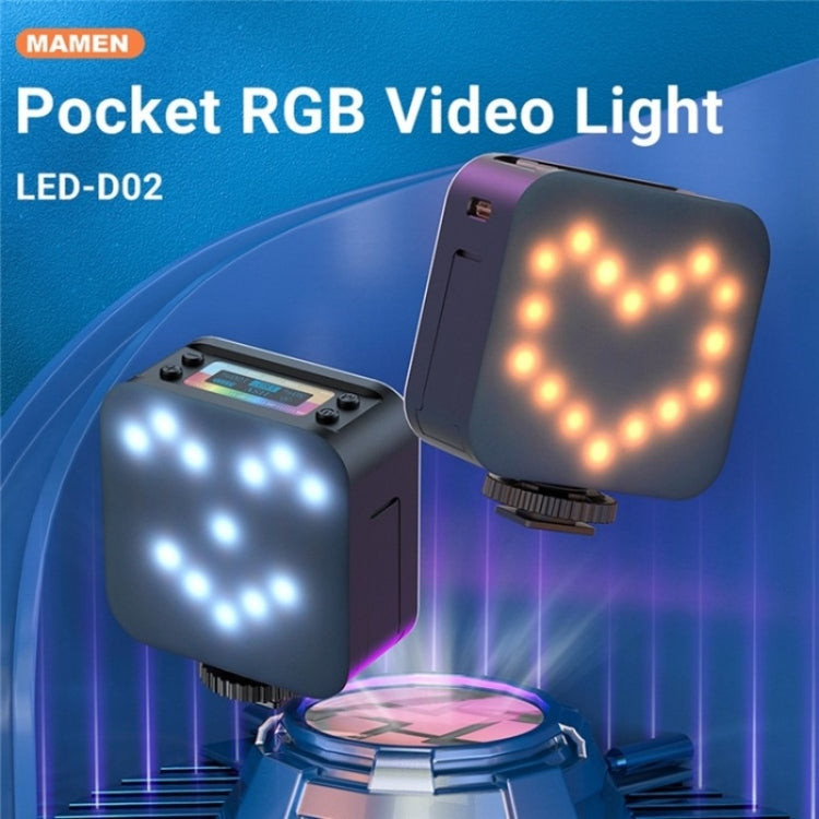 D02 Magnetic Adsorption Pocket RGB Video Lamp Mini LED Fill Light for Live Broadcast