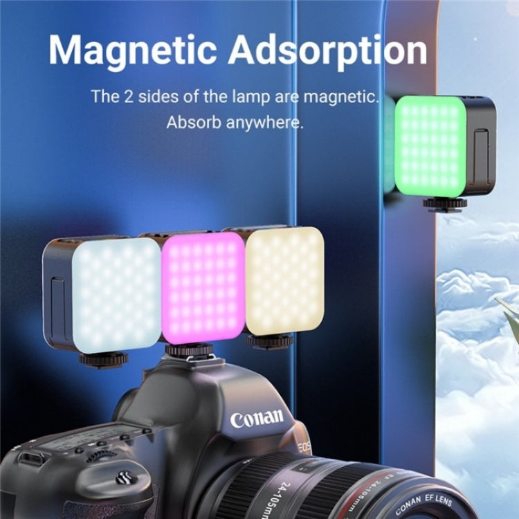 D02 Magnetic Adsorption Pocket RGB Video Lamp Mini LED Fill Light for Live Broadcast