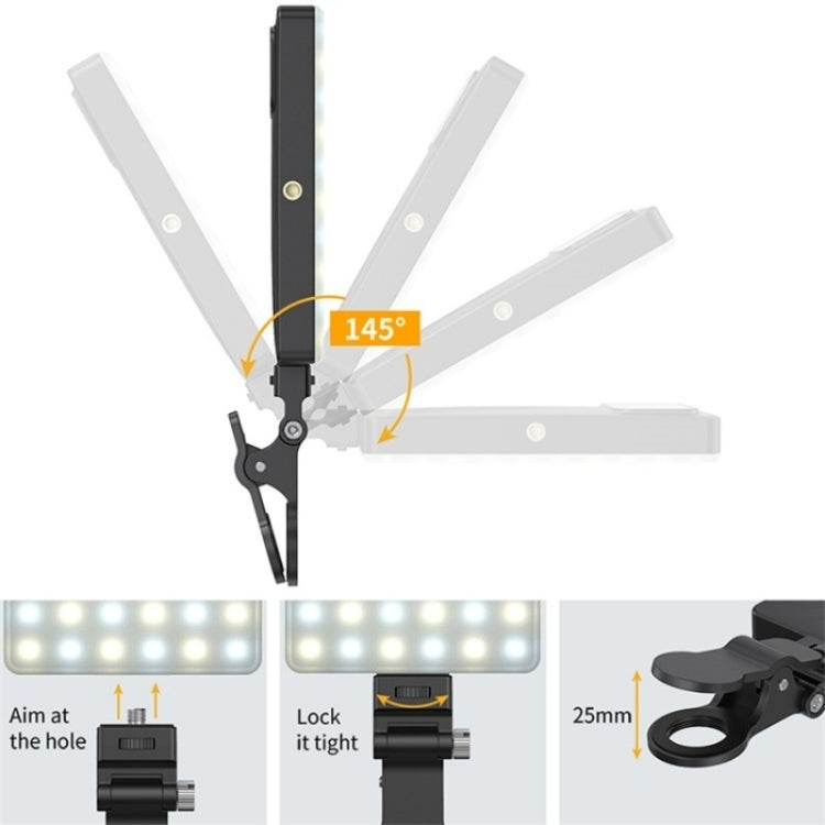 V16SE For Mobile Phone / Tablet / Laptop Three Light Modes Clip-On Pocket Mini Fill Light