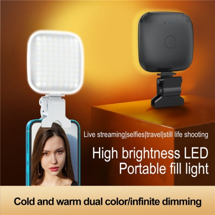 V15 Mini Clip-On Portable LED Fill Light Phone Laptop Video Conference Live Streaming Fill Lamp(White)