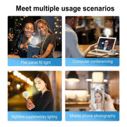 V15 Mini Clip-On Portable LED Fill Light Phone Laptop Video Conference Live Streaming Fill Lamp(Black)