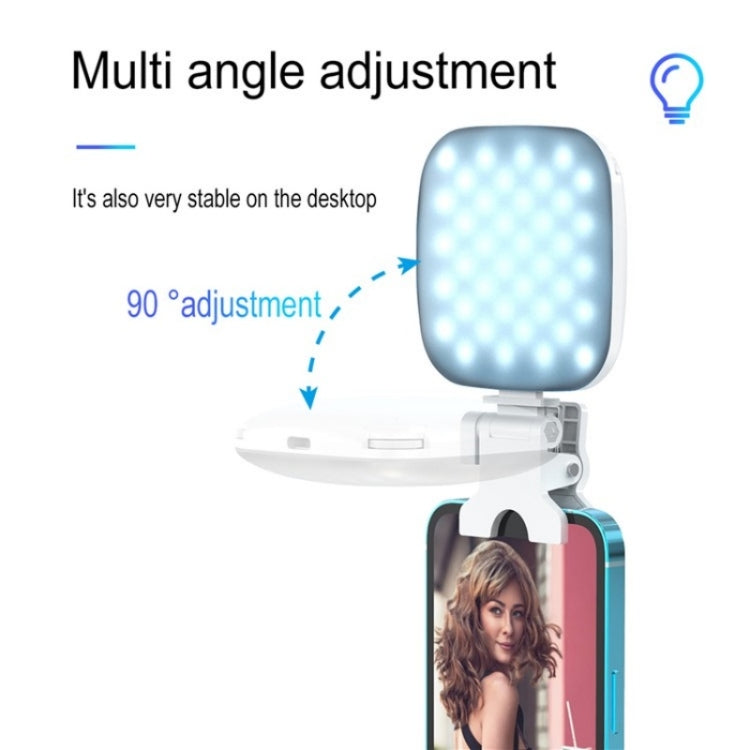 V15 Mini Clip-On Portable LED Fill Light Phone Laptop Video Conference Live Streaming Fill Lamp(Black)