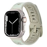 For Apple Watch Ultra 49mm Leather Skin Silicone Watch Band(Green)