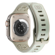 For Apple Watch Ultra 49mm Leather Skin Silicone Watch Band(Green)