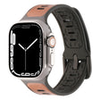For Apple Watch Ultra 49mm Leather Skin Silicone Watch Band(Brown) - Watch Bands by PMC TechLife | Online Shopping South Africa | PMC TechLife | Buy Now Pay Later Mobicred