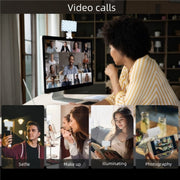 V12A Phone Laptop Video Conference Fill Lamp Portable Selfie Live Streaming LED Fill Light(Pink)