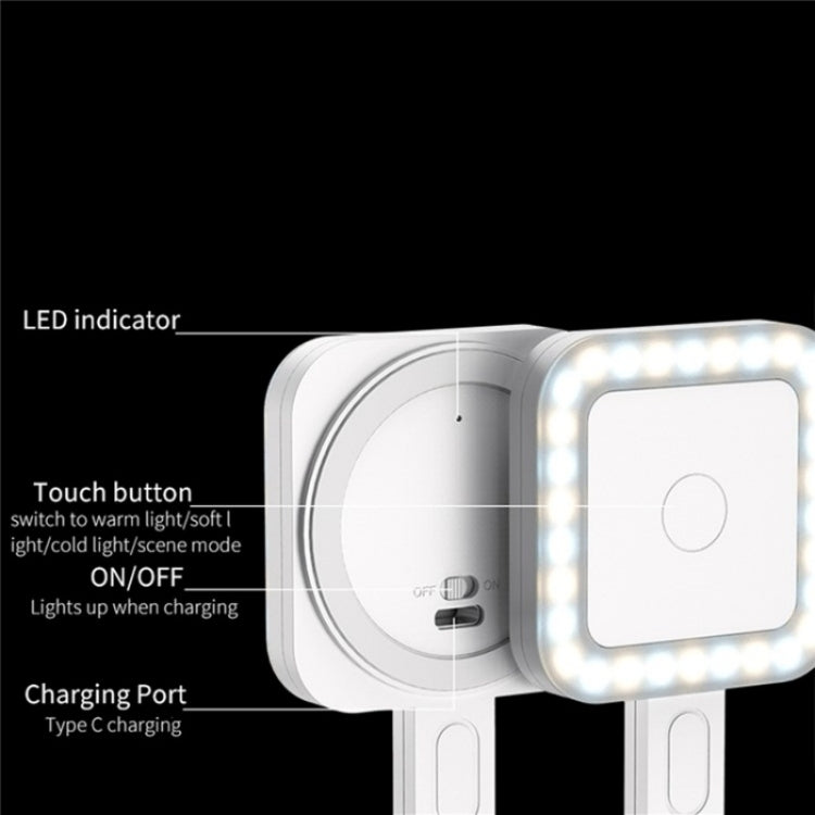 V18 Portable Skin Beauty Live Streaming LED Fill Light Magnetic Phone Selfie Lamp(Black)