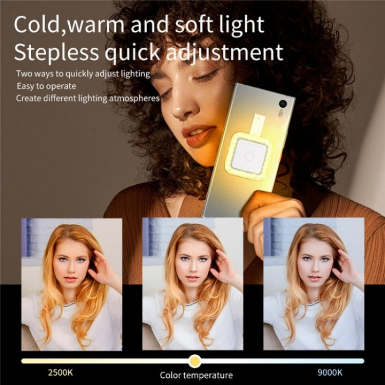 V18 Portable Skin Beauty Live Streaming LED Fill Light Magnetic Phone Selfie Lamp(White)