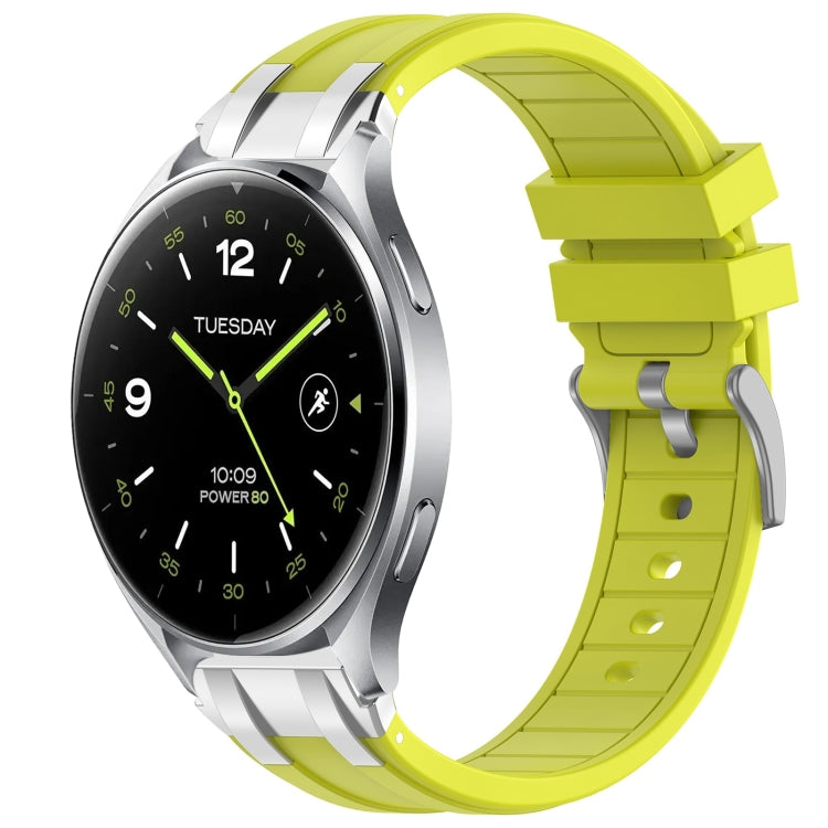 For Xiaomi Watch 2 22mm Quick Release Silver Buckle Royal Silicone Watch Band(Vital Yellow)
