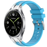 For Xiaomi Watch 2 22mm Quick Release Silver Buckle Royal Silicone Watch Band(Sky Blue)