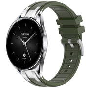 For Xiaomi Watch S2 22mm Quick Release Silver Buckle Royal Silicone Watch Band(Olive Green)